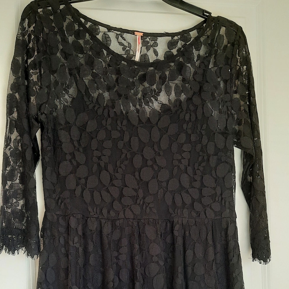 Free People Black lace dress